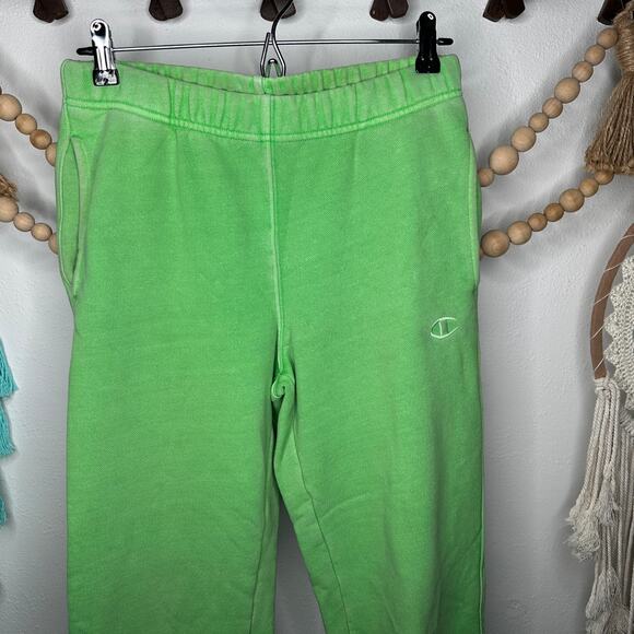 Champion Reverse Weave Lime Green Sweatpants - Picture 1 of 7